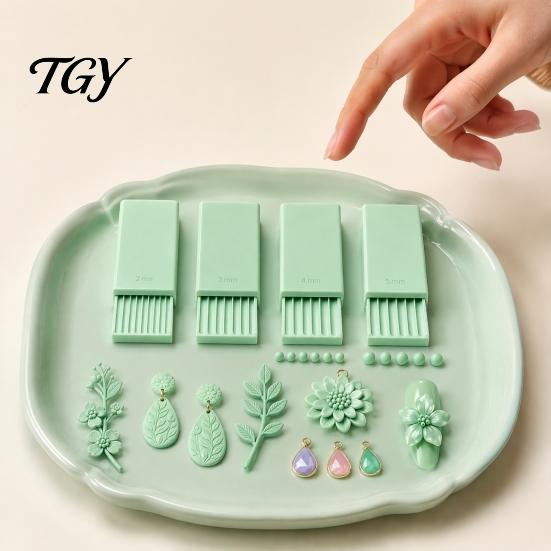 Small Sphere Maker 4Pcs/Set Clay Gel Ball Makers, Polymer Rollers, 2mm 3mm 4mm 5mm Crafting Roller for Shaper Nail Art Bead Rollers 3D Flowers,