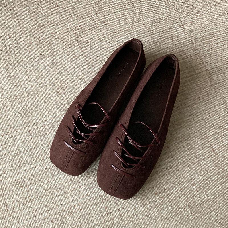 Fashion Fashion Shallow Ladies Flats Slip On Shoes Female Height Increasing Footwear Square Toe Women Flats With Shoes New