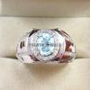 Aquamarine Oval Cut Gemstone With 925 Sterling Silver Ring For Men's #A767 JL375659118117