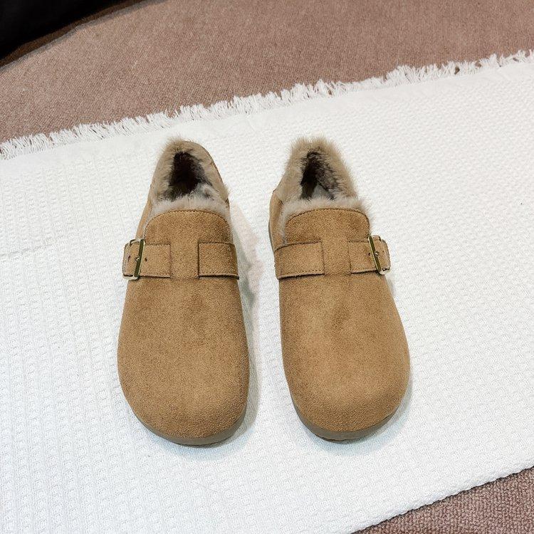 Fleece all-inclusive Boken shoes women's 2025 new autumn and winter northeast cotton shoes Doudou shoes fluffy shoes snow boots