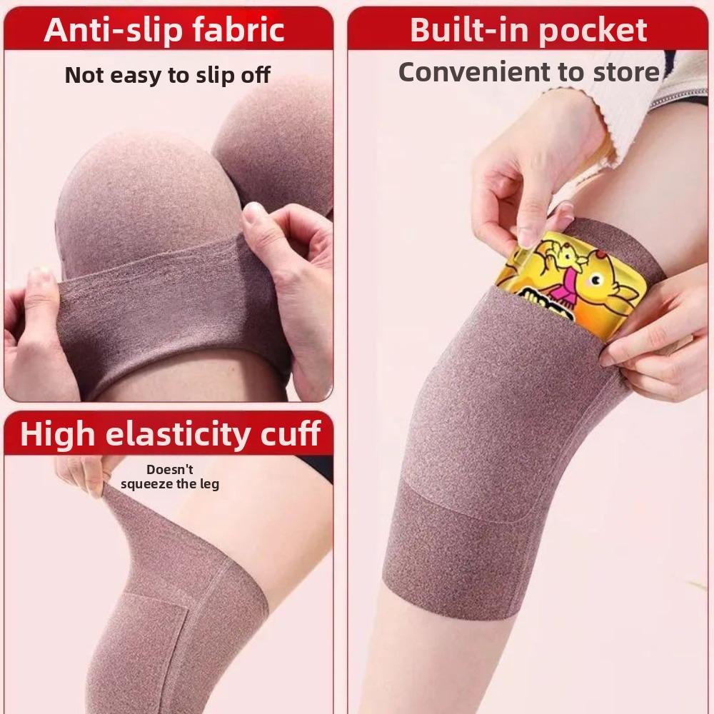 Insert Pocket Knee Sleeves Non-Slip Fabric Knee Warmer Sleeves Thermal Knee Warmers Winter Warmth
