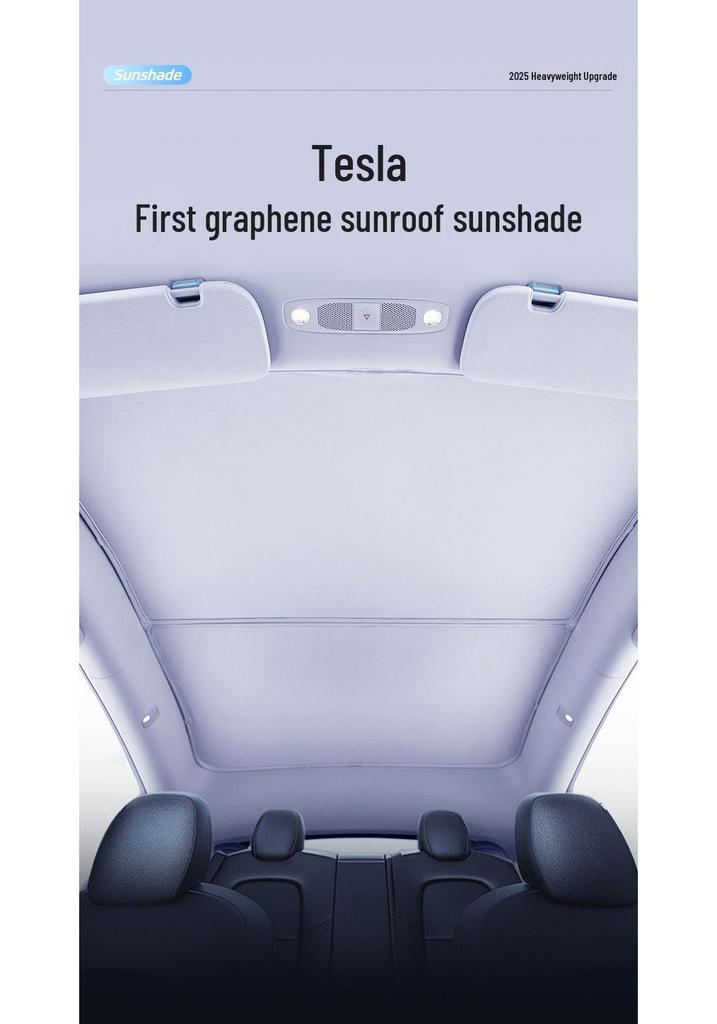Tesla Model Y & 3 Sunroof Graphene Sunshade - New Version