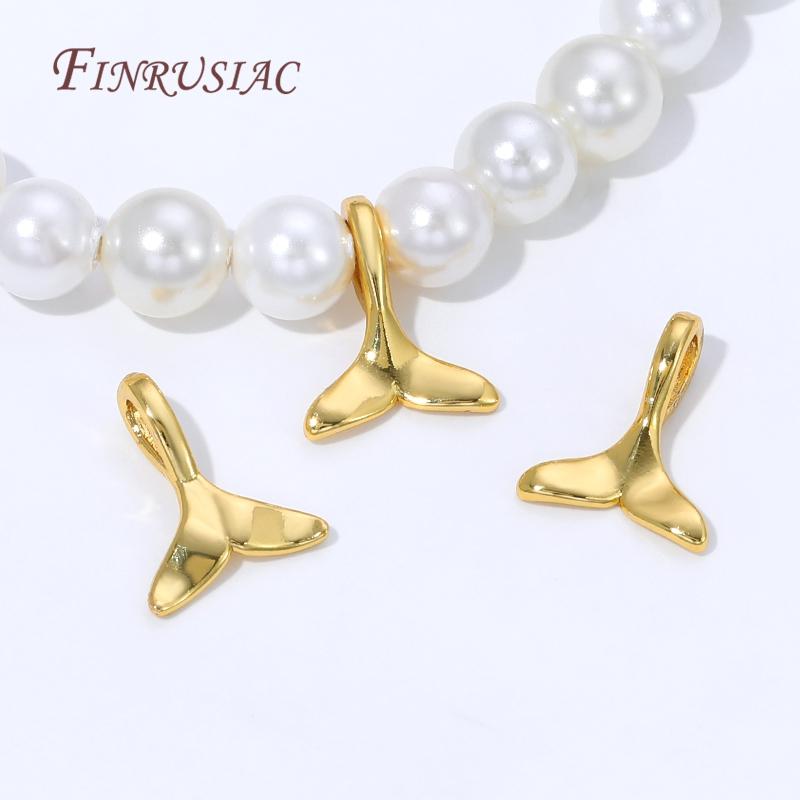 5/10 Stück 18K Gold Plated Fischschwanz Anhänger Für Schmuck, Messing Anhänger Für Halsketten Herstellung Zubehör