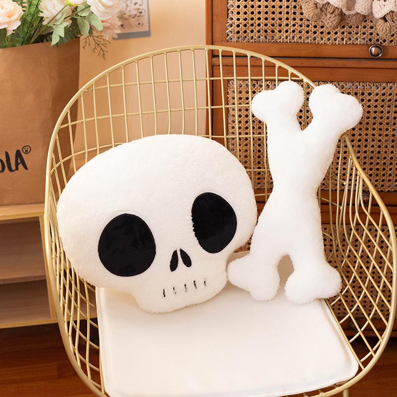 New Halloween Skull Plush Doll Crossbones Simulation Doll Holiday Gift Home Decor