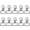 10Pcs Swivel Clasps with D Rings Lanyard Snap Hooks Keychain Clip Hook Metal Lobster Claw Clasps for Key Rings Crafting Sewing