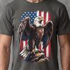 Patriotic Eagle Shirt American Flag Wildlife USA Strength Frontier Graphic Comfort Colors Tee