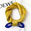 100% Pure Silk Square Scarf Women Lightweight Neck Wrap Floral Print 53x53cm