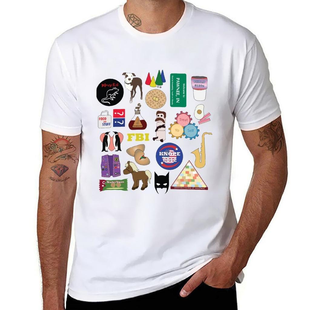 Parks And Rec Flatlay Tshirt Comfortable Daily Wear Tee