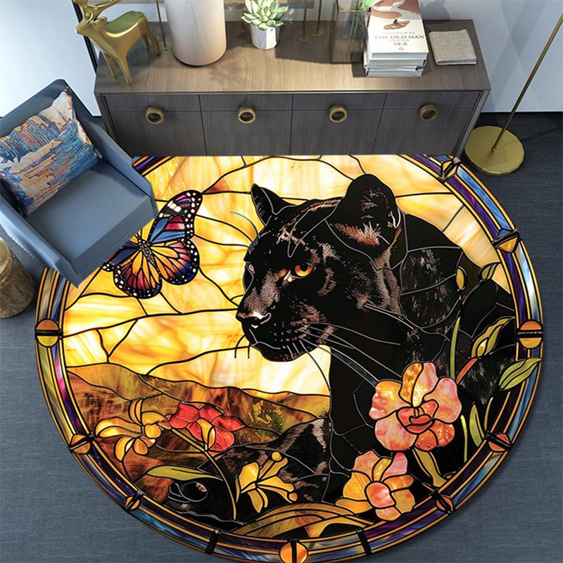 Cartoon Print Round Area Rug,Carpet Rug for Living Room Bedroom Sofa Playroom Decor,Non-slip Floor Mat