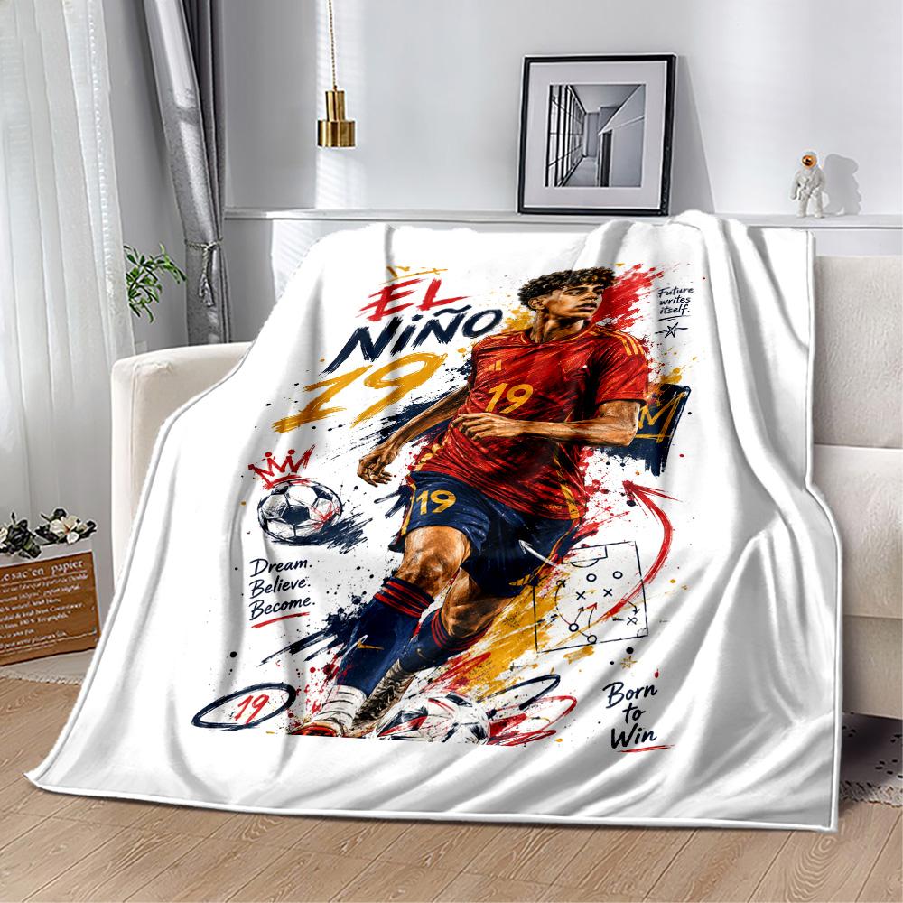 Lamine Yamal's Spain's Soccer Star Blanket Ultra-Soft Suitable for Seaside Picnics Sofa Four Seasons Universal Playful Design