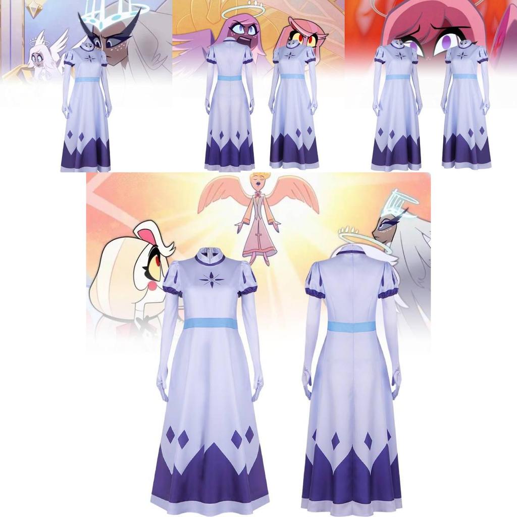 Hazbin Hotel Angel Emily Cosplay Costume Comfortable Polyester Fabric For Halloween