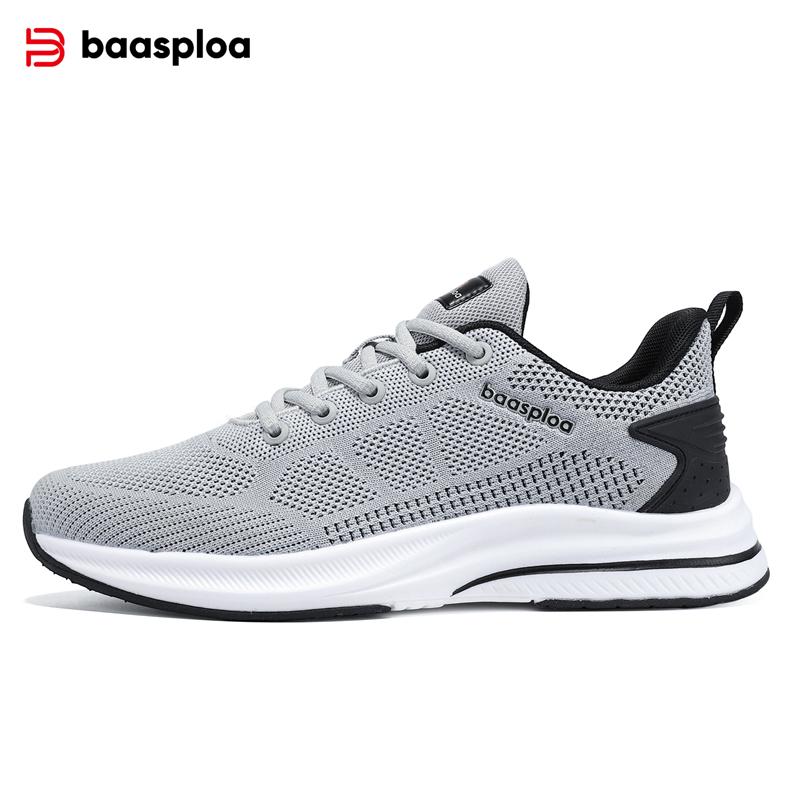 Baasploa Men Running Shoes Lightweight Breathable Tennis Shoes Sports Shoes Casual Fashion Men Walking Shoes Non-slip Sneakers