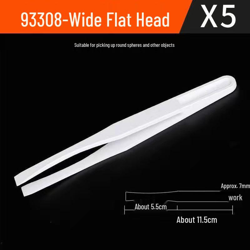 Anti-static Carbon Fiber Tweezers: White Flat, Bent, Pointed, Flat Nose & Round Nose Heads for Electronics