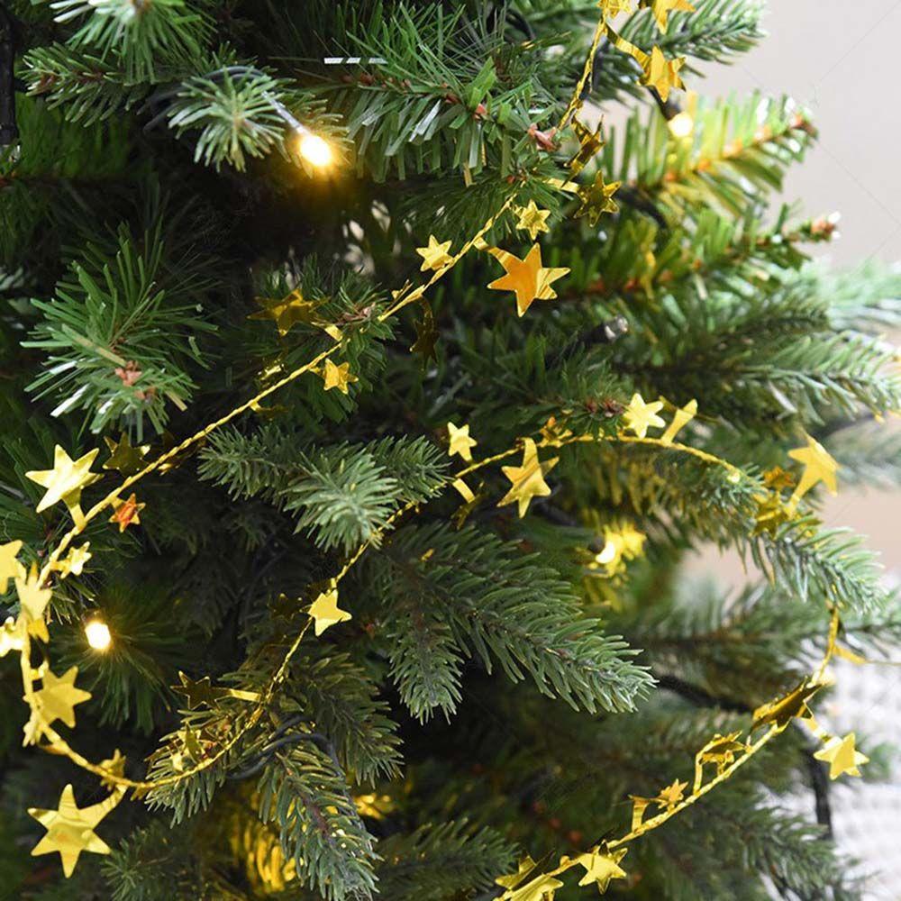 New Year Christmas Tree Xmas Christmas Decoration Rattan Garland Hanging Ornaments Star Pine Tinsel