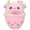 AIXINI Axolotl Boba Plush 10 Inch Bubble Tea Stuffed Animal Cute Soft Boba Milk Tea Food Plushie Toy
