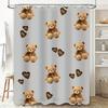 Teddy Bear Print Shower Curtain Home Decoration Waterproof Bathroom Wall Covering Decor