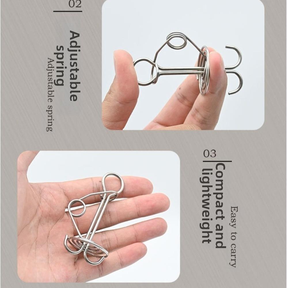 10Pcs Stainless Steel Spring Deck Pegs Retractable Tent Spring Stakes  Outdoor Camping