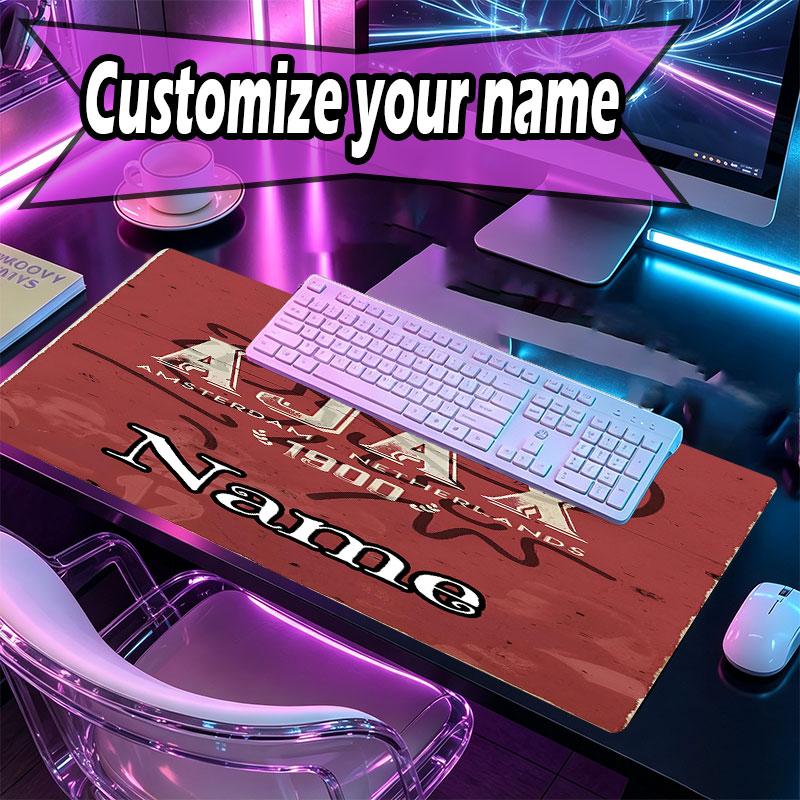 Custom Name Personalized Ajax Pattern Mousepad, Laptop PC Desk Mat, Decorative Desk Mat for Home Keyboard Pad Gift
