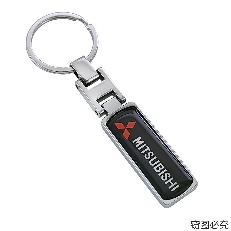 

Hot Sale Keychain Fashion Metal Car Key Ring Key Fob Accessories For Mitsubishi Pajero Lancer EX Outlander ASX L200 Ralliart чёрный