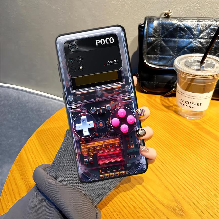 

Чехол для Xiaomi Poco M5 M3 M4 M7 Pro C71 C50 F1 C75 F3 C61 C40 X3 X4 X5 X7 Pro Черный Мягкий Чехол для Телефона Ретро Игровая Консоль Poco C50