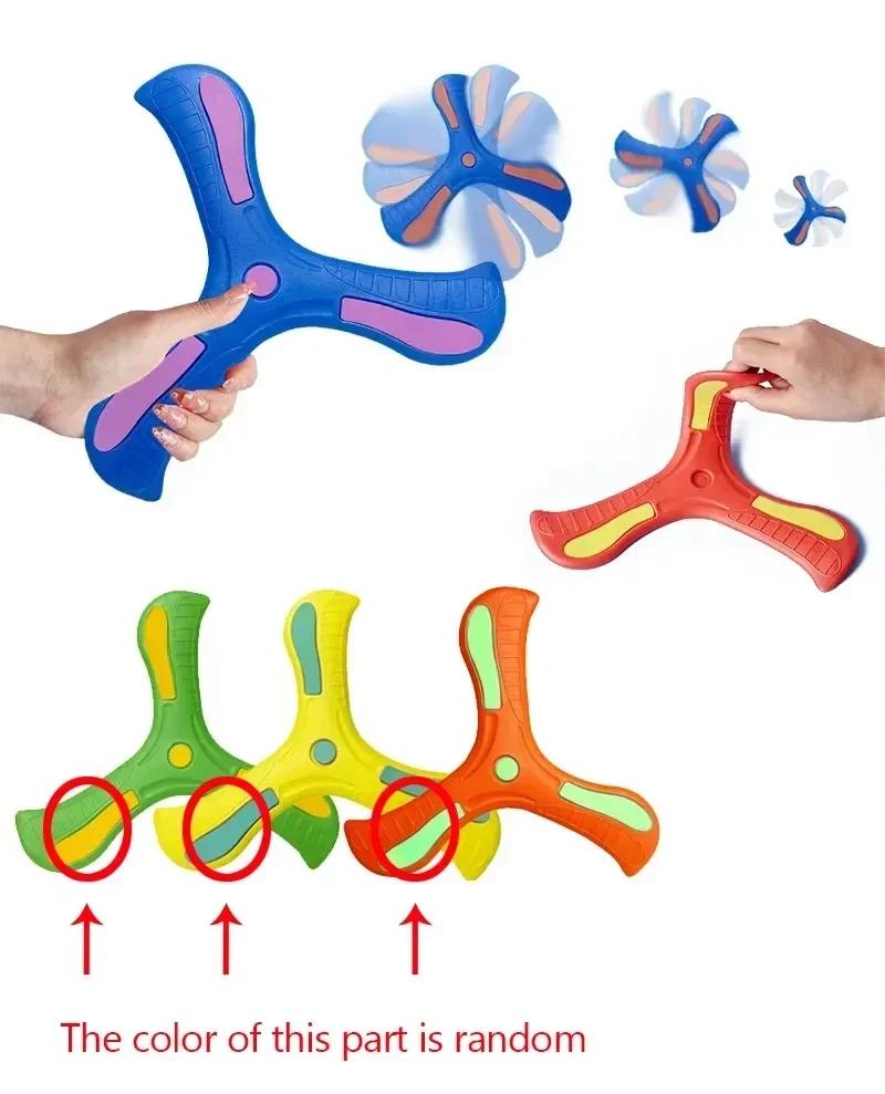 Children Outdoor Sport Flying Disc Soft Eva Touching Boomerang Return Dart Hand Throw Spinner Parent-Child Interactive Game Toys