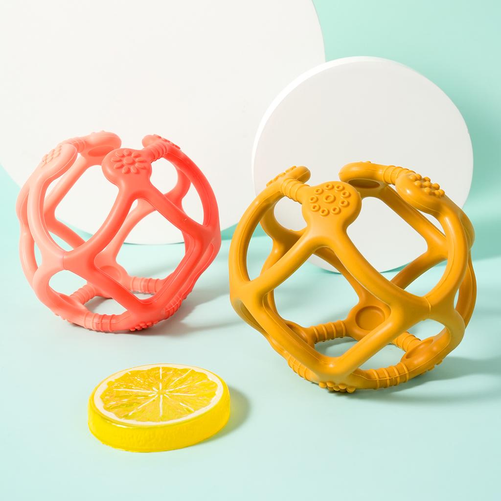 Color Kids 1PCS Silicone Baby Toy Ball Shape Chewing Toys Toddler Teether Toy BPA Free Teething Toys For Babies Soft Baby Stuff