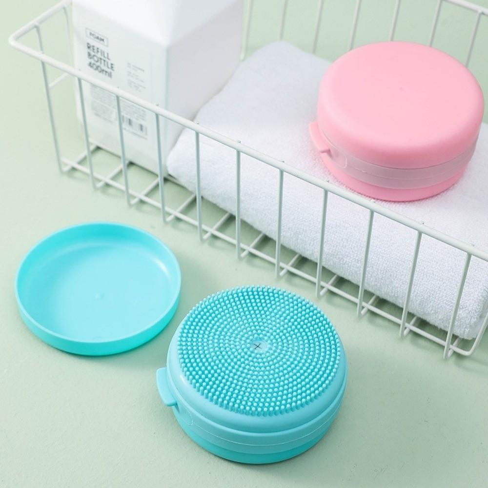 Hanging Rope Silicone Bathing Brush Massage Body Scrub Soap Box Shower Head Scrubber  Household
