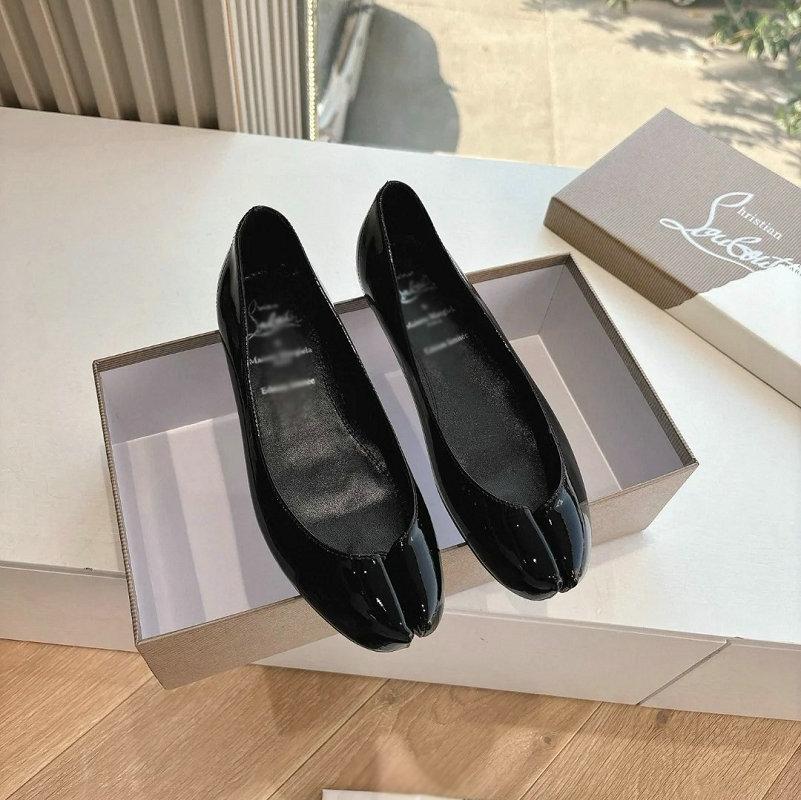 Fashion Sheepskin Version ~ French Red Leather Toe Shoes Female Spring New Soft Sole Mary Jane Single Shoe Ballet Flat Shoes