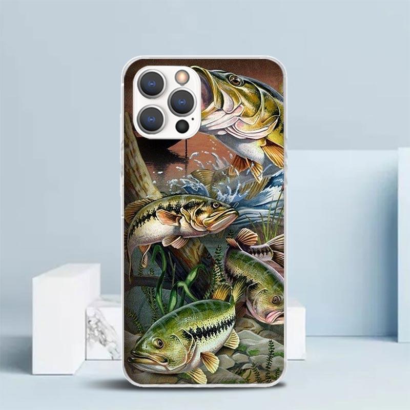 Offshore Angling Fishing Fish Rod Phone Case For IPhone 16 17 Air 16E 15 14 Plus 13 Mini 12 11 Pro Max 7 8 + SE 2020 Soft TPU Ba
