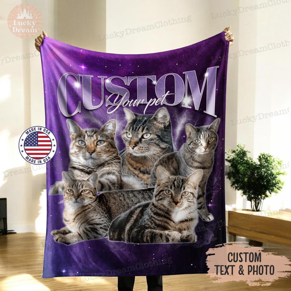 Custom Galaxy Photo Blanket, Custom Bootleg , Gift for Beloved Pets, Ideal Birthday Gift, Gifts for Her, Perfect for Bedroom and Living Room