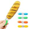 1 Pair Stainless Steel Corn Cob Holders with Silicone Handle & Convenient Butter Spreading Tool
