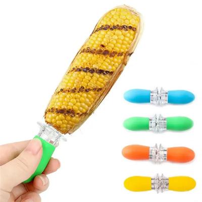 1 Paar Maiskolbenhalter aus Edelstahl mit Silikongriff & Praktischem Butterverteiler