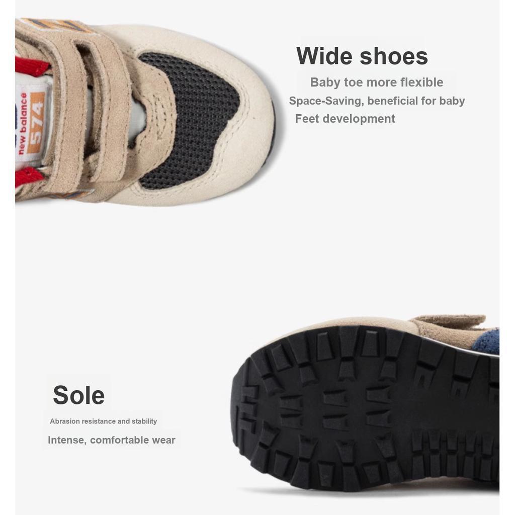 New Balance Comfortable Durable Low-Top Walking Shoes Baby Shoes Beige Dark-Blue IV574LC1