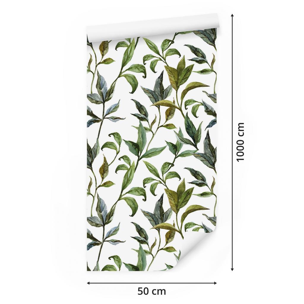 Watercolor Leaves Wallpaper for Living Room and Bedroom 50x1000