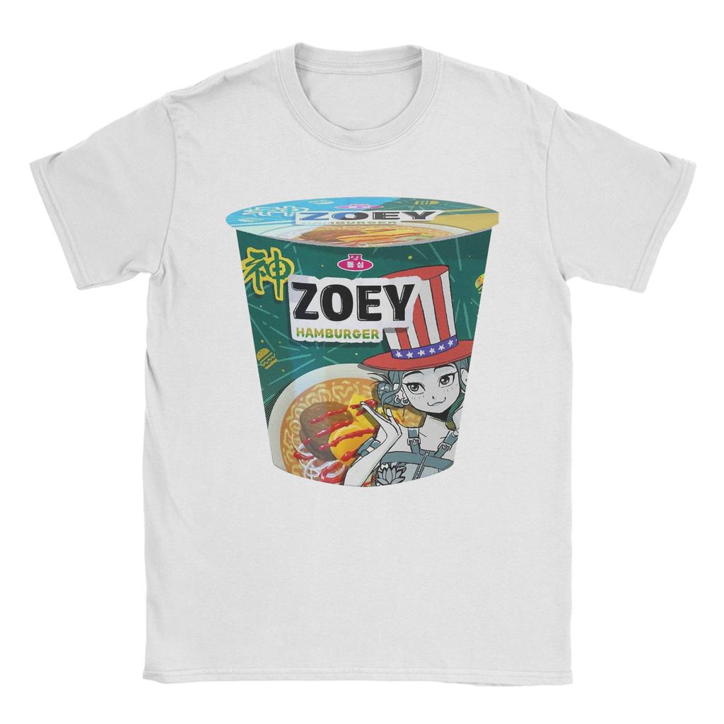 ZOEY Hamburger Ramyeon  Ramen Huntrix Men T Shirts Demon Hunters  Tees Short Sleeve O Neck T-Shirt Pure Cotton Summer Tops