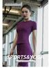 Damen Kurzarm Mesh Schnelltrocknendes Yoga- und Badminton-Sportoberteil