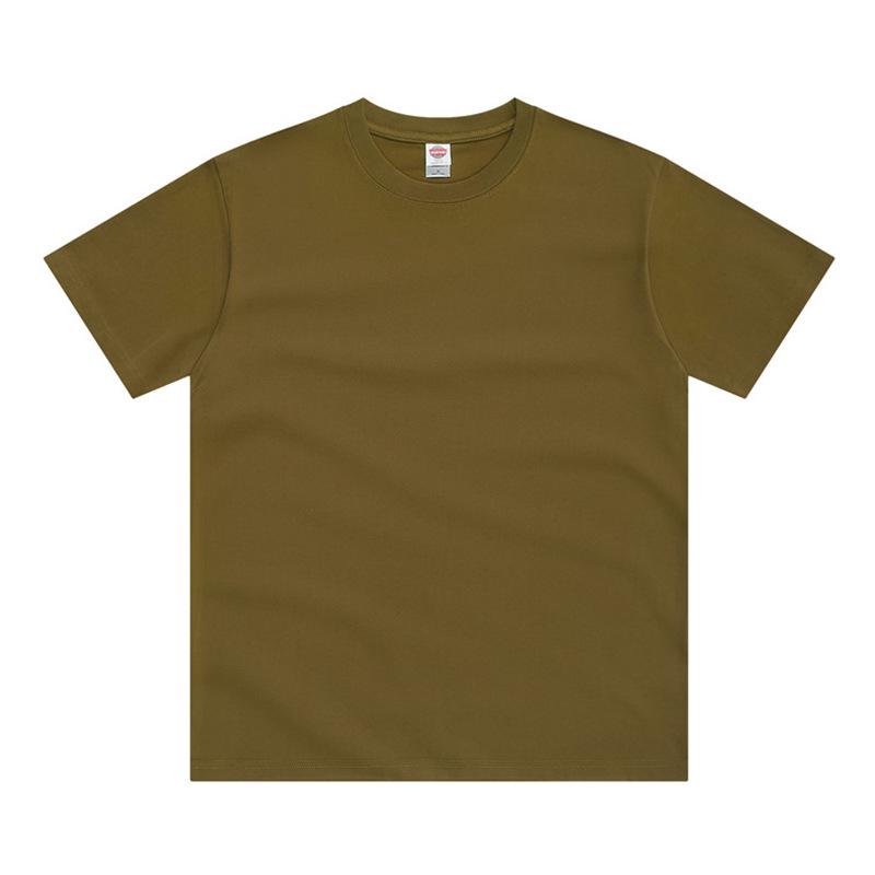 250g Pure Cotton Heavyweight Short-Sleeve Solid Color Loose T-Shirt - Niche Japanese-Style Trend