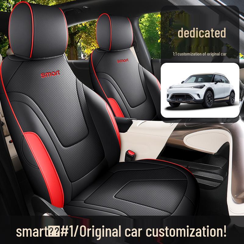 Smart Elf 1 Full Leather Car Seat Cushion - Universal Fit for All Seasons, Five Seats