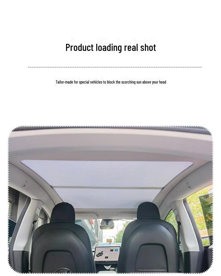 Tesla Model 3/Y Magnetic Retractable Sunshade for Roof Skylight