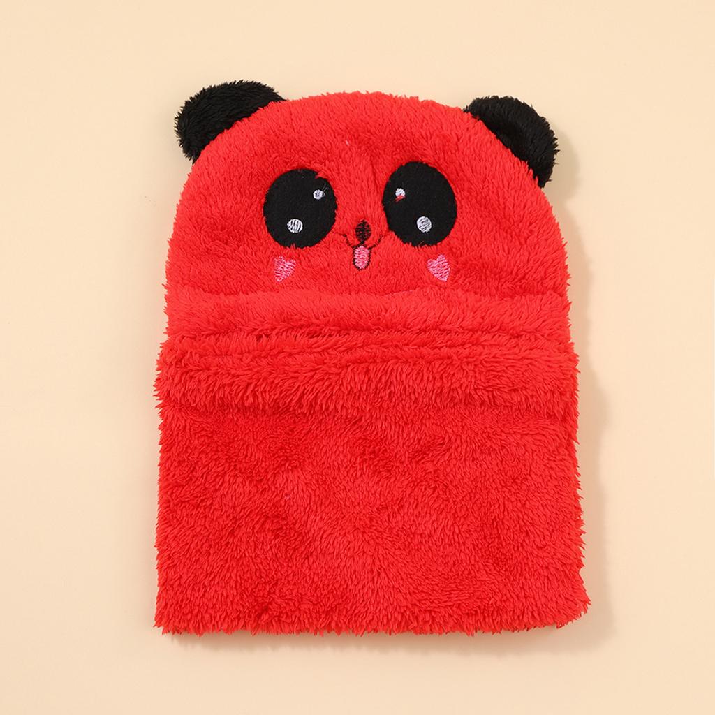 Winter Cartoon Rabbit Coral Velvet Cap Plush Balaclava Kids Caps Double Fleece Baby Scarf Hat Children
