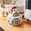 Ceramic Seasoning Pot Rooster Style Kitchen Household High-end Moistureproof Seasoning Salt Box Spicy Pot with Lid with Spoon