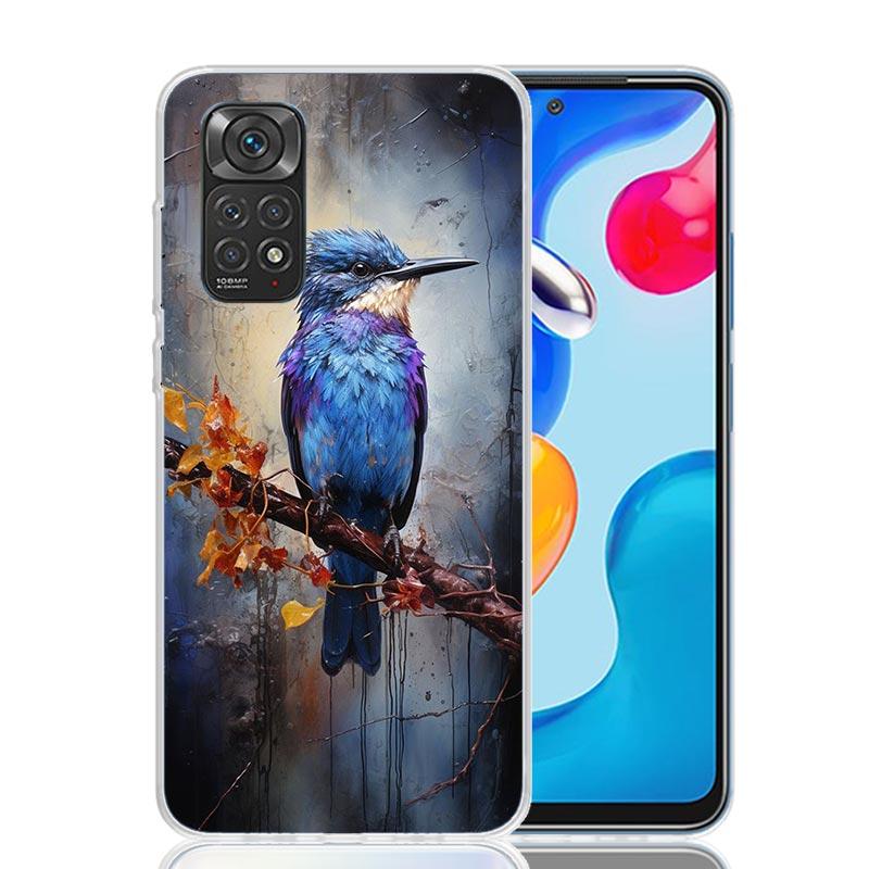 Animal Oil Painting Bird Phone Case For Xiaomi Redmi Note 15 14 13 12S 12 Pro Plus 11S 11E 11 11T 10S 10 Art Soft Pattern Cover