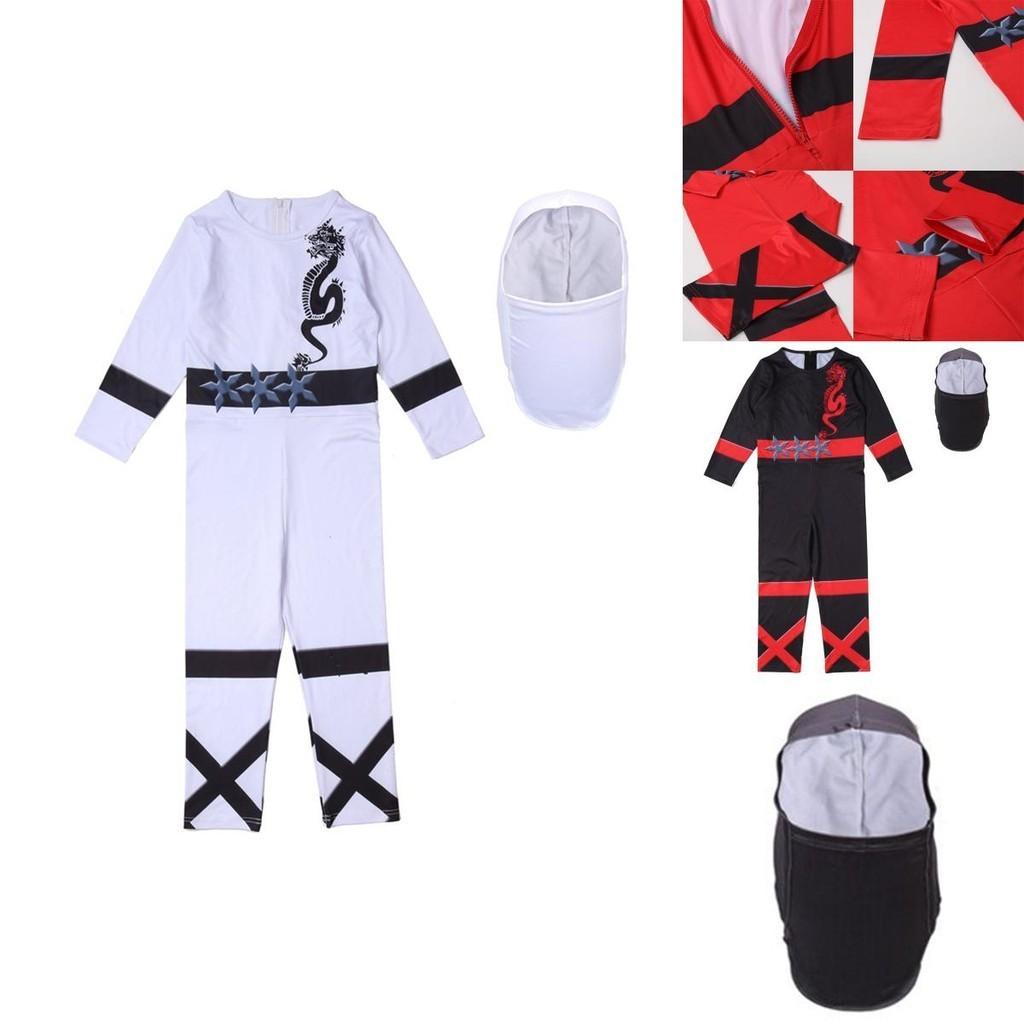 Boys Power Ninja Costume Martial Arts Japanese Samurai Warrior Dress Fancy