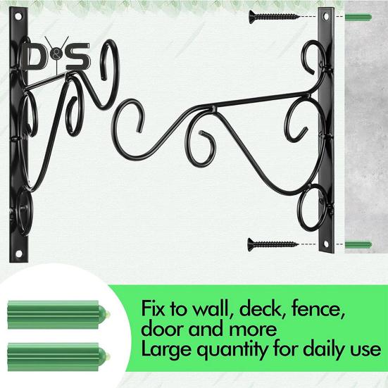Kovový nástěnný hák Nástěnný háček na zavěšení rostlin se šrouby Odolný hák na květinové koše Krmítka pro ptáky Zvonkohra Dveřní plot