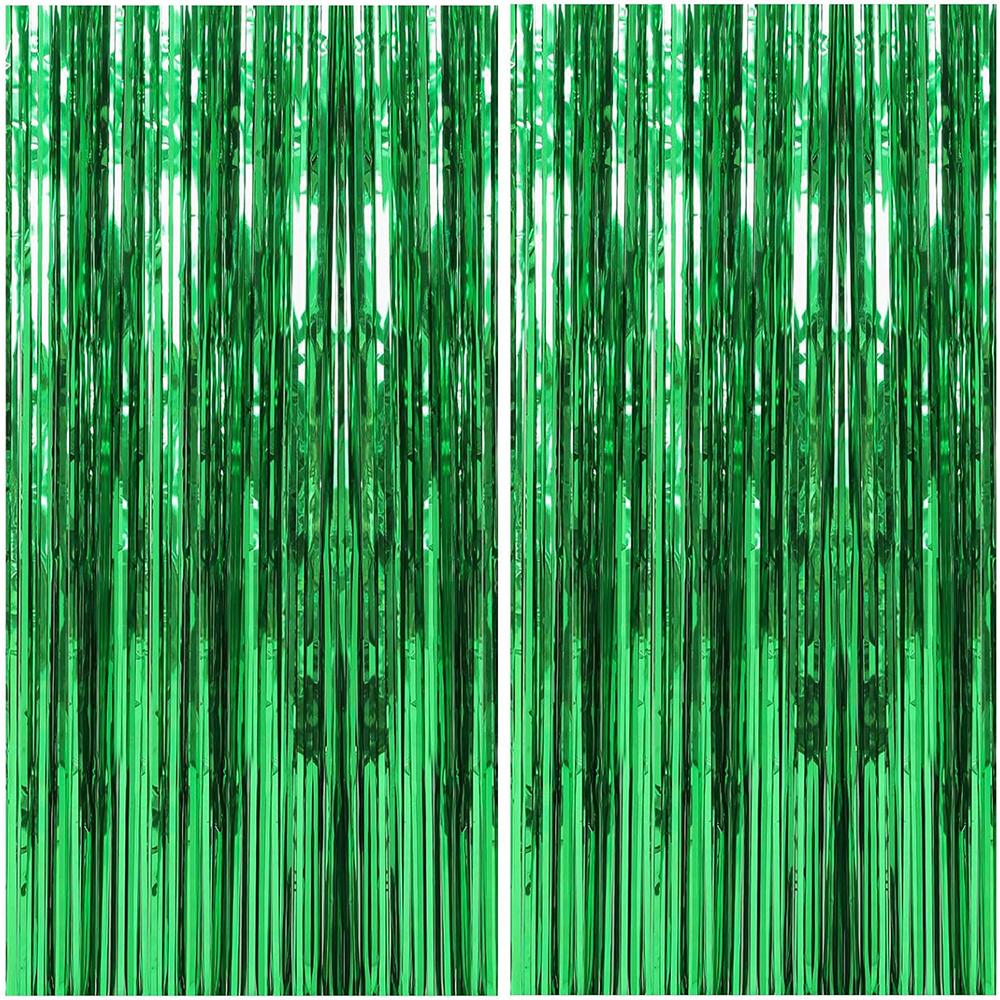 2Packs 1x2m Red Black Foil Curtain Backdrop Black Red Tinsel Party Streamer Curtains Wedding Bridal Shower Birthday Decoration 5