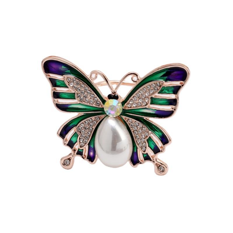 Simple Butterfly Silk Scarf Buckle All -Match Brooch Accessories Female Corsage Shawl Luxury Scarf Corner Buckle Dual -Use