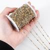 1M Stainless Steel Gold Color Chain Colorful Crystal Beads Chains for DIY Women Necklaces Bracelets Jewelry Making Accessories