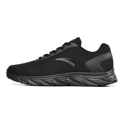 Mesh Fabric Abrasion Resistant Low Top Running Shoes Men's Pure Black 912525515F-9