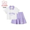 Fuluomi Girls' Color-block POLO Top & Skirt Set
