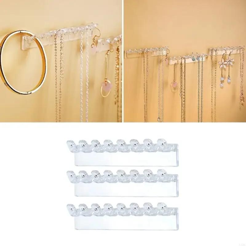 Clear Necklace Organizers Hangings Plastic Necklace Earrings Holder Wall Organizers For Bracelets Rings And Earrings H8WF